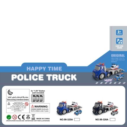 WOOPIE Mėlynas policijos autovežis City Truck garso ir šviesos efektai 8 WOOPIE Mėlynas policijos autovežis City Truck garso ir šviesos efektai 8