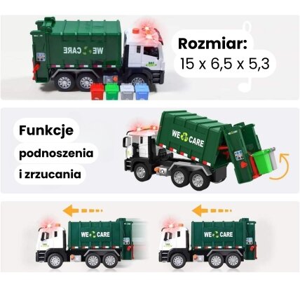 WOOPIE šiukšliavežis sunkvežimis atliekų rūšiavimas - mastelis 1:10 10 WOOPIE šiukšliavežis sunkvežimis atliekų rūšiavimas - mastelis 1:10 10