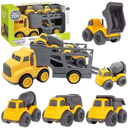 WOOPIE tralas rinkinys 4in1 statybinės transporto priemonės WOOPIE tralas rinkinys 4in1 statybinės transporto priemonės