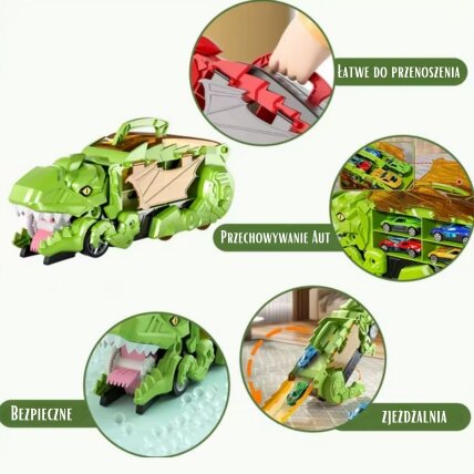 WOOPIE Transporto priemonių rinkinys Dinozauro rijiko trasa 13 el. 6