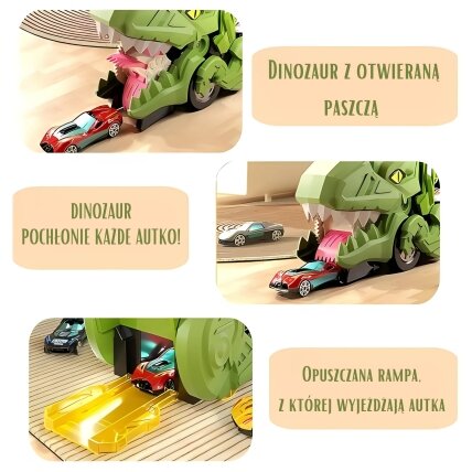 WOOPIE Transporto priemonių rinkinys Dinozauro rijiko trasa 13 el. 7 WOOPIE Transporto priemonių rinkinys Dinozauro rijiko trasa 13 el. 7