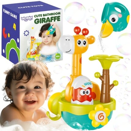 WOOPIE BABY vonios žaislas žirafa su piltuvėliu ir siurbtuku