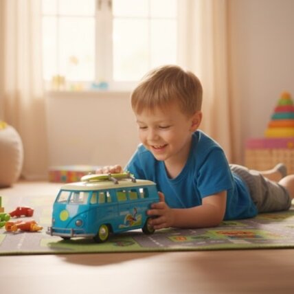 WOOPIE Surfinis autobusiukas klasikinis raudonas su šviesa ir garsu, modelis 1:14 1 WOOPIE Surfinis autobusiukas klasikinis raudonas su šviesa ir garsu, modelis 1:14 1