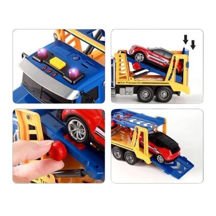 WOOPIE Autovežis Sunkvežimis Transporteris su automobiliuku Šviesa Garsas M 1:14 5