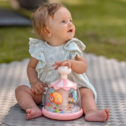 WOOPIE BABY Spalvingi gyvūnėliai rožinis sukutis su kamuoliukais karuselė 3