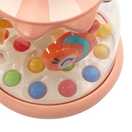 WOOPIE BABY Spalvingi gyvūnėliai rožinis sukutis su kamuoliukais karuselė 4