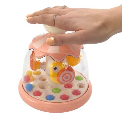 WOOPIE BABY Spalvingi gyvūnėliai rožinis sukutis su kamuoliukais karuselė 5