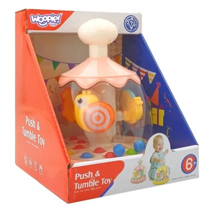 WOOPIE BABY Spalvingi gyvūnėliai rožinis sukutis su kamuoliukais karuselė 9