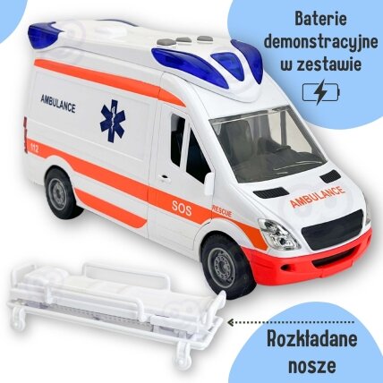 WOOPIE Greitoji pagalba Greitosios automobilis su neštuvais rinkinyje + garso ir šviesos signalai 7