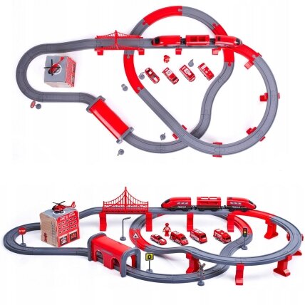 WOOPIE Elektrinis traukinys Automobilių trasa Ugniagesiai Sraigtasparnis Automobiliai 92 vnt. 4 WOOPIE Elektrinis traukinys Automobilių trasa Ugniagesiai Sraigtasparnis Automobiliai 92 vnt. 4