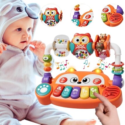 WOOPIE BABY Interaktyvus edukacinis sensorinis pianinas „Laputė“ su LED ir barškučiais WOOPIE BABY Interaktyvus edukacinis sensorinis pianinas „Laputė“ su LED ir barškučiais