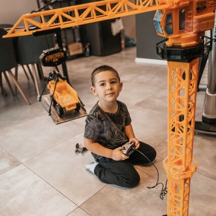 WOOPIE nuotoliniu būdu valdomas kranas 103 cm R/C sunkvežimis ekskavatorius + 4 priedai 2
