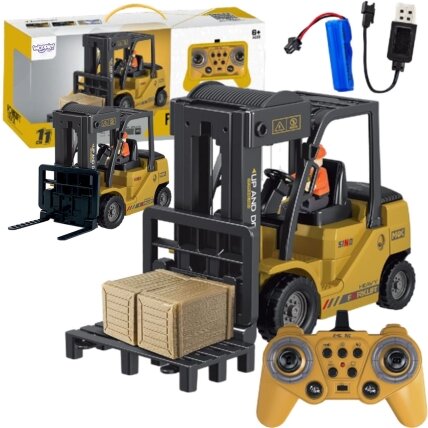 WOOPIE nuotoliniu būdu valdomas šakinis krautuvas 2in1 kranas RC - mastelis 1:24