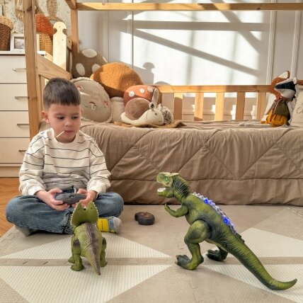 WOOPIE Nuotoliniu būdu valdomas dinozauras RC robotas Triceratopsas 9