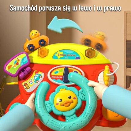WOOPIE BABY Interaktyvus lėktuvo formos vairas, transporto priemonė tvirtinimui prie lovytės / vežimėlio, efektai 18m+ 2