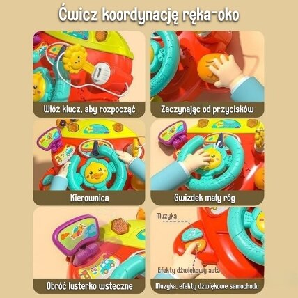WOOPIE BABY Interaktyvus lėktuvo formos vairas, transporto priemonė tvirtinimui prie lovytės / vežimėlio, efektai 18m+ 4