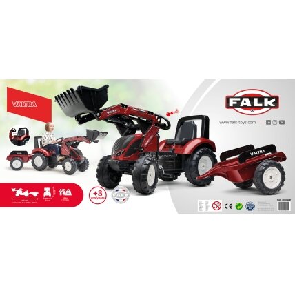 FALK pedalinis traktorius Valtra S4 su kaušu ir priekaba 3–7 m. 9 FALK pedalinis traktorius Valtra S4 su kaušu ir priekaba 3–7 m. 9