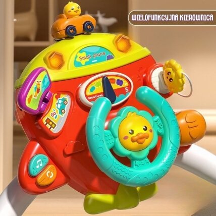 WOOPIE BABY Interaktyvus lėktuvo formos vairas, transporto priemonė tvirtinimui prie lovytės / vežimėlio, efektai 18m+ 6