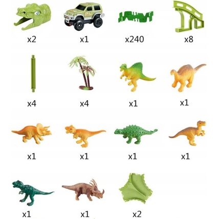 WOOPIE Automobilių trasa XXL Dinozaurai 240 el. 6 WOOPIE Automobilių trasa XXL Dinozaurai 240 el. 6