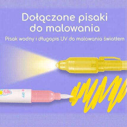 WOOPIE vandens piešimo kilimėlis 2in1 XXL 100x70cm šviečia tamsoje 6