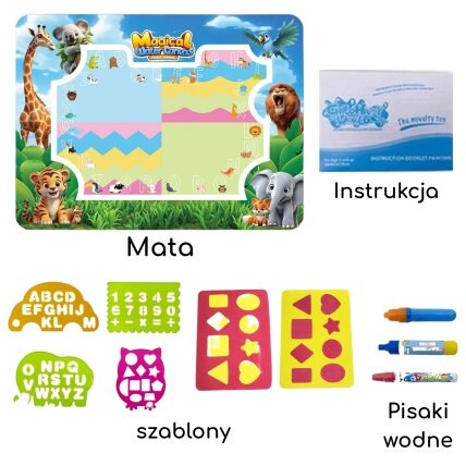 WOOPIE Vandens kilimėlis piešimui Safari raidės skaičiai 5