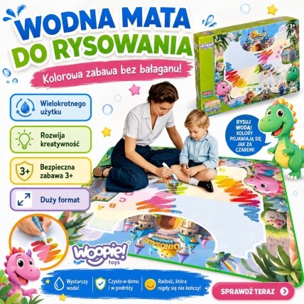 WOOPIE vandens piešimo kilimėlis vaikams su dinozaurais + priedai 1 WOOPIE vandens piešimo kilimėlis vaikams su dinozaurais + priedai 1