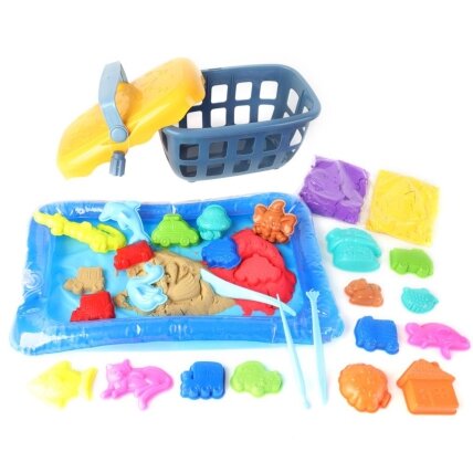 WOOPIE Kinetinis smėlis 0,8 kg rinkinys krepšelyje su formelėmis + / 10 WOOPIE Kinetinis smėlis 0,8 kg rinkinys krepšelyje su formelėmis + / 10
