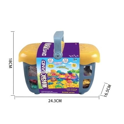 WOOPIE Kinetinis smėlis 0,8 kg rinkinys krepšelyje su formelėmis + / 13 WOOPIE Kinetinis smėlis 0,8 kg rinkinys krepšelyje su formelėmis + / 13