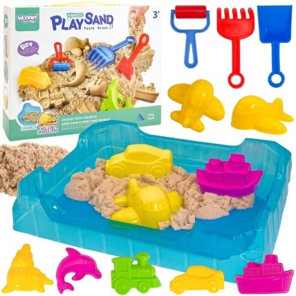 WOOPIE Kinetinis smėlis 0,5 kg rinkinys staliukas su formelėmis WOOPIE Kinetinis smėlis 0,5 kg rinkinys staliukas su formelėmis