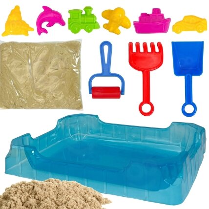 WOOPIE Kinetinis smėlis 0,5 kg rinkinys staliukas su formelėmis 7