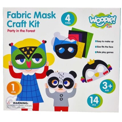 WOOPIE ART&FUN Kūrybinis rinkinys Veltinės kaukės Pasidaryk pats 4 vnt. 12