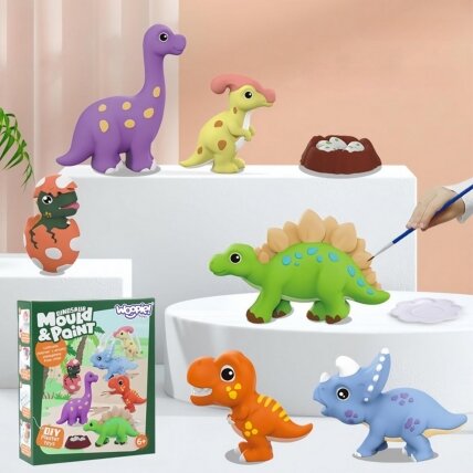 WOOPIE kūrybinis rinkinys su dažais DIY pasigamink gipso liejinius, figūrėles ir nudažyk – dinozaurų rinkinys 4 WOOPIE kūrybinis rinkinys su dažais DIY pasigamink gipso liejinius, figūrėles ir nudažyk – dinozaurų rinkinys 4