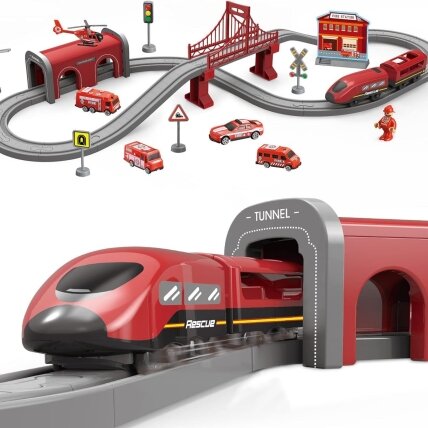 WOOPIE Elektrinis traukinio rinkinys Pendolino gaisrinė 66 el. 11 WOOPIE Elektrinis traukinio rinkinys Pendolino gaisrinė 66 el. 11