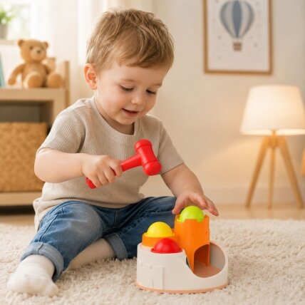 WOOPIE BABY Kamuoliukų kalimo žaidimas Pilis Kamuoliai Plaktukas Edukacinis žaislas 12m+ 1