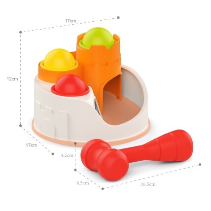 WOOPIE BABY Kamuoliukų kalimo žaidimas Pilis Kamuoliai Plaktukas Edukacinis žaislas 12m+ 4