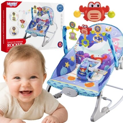 WOOPIE BABY supynės-gultukas 2in1 Krabas interaktyvus vibruoja melodijos WOOPIE BABY supynės-gultukas 2in1 Krabas interaktyvus vibruoja melodijos