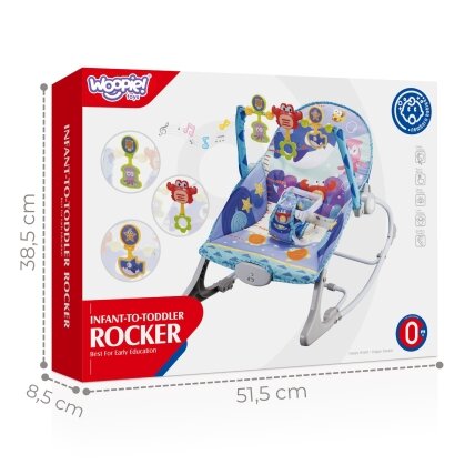 WOOPIE BABY supynės-gultukas 2in1 Krabas interaktyvus vibruoja melodijos 4