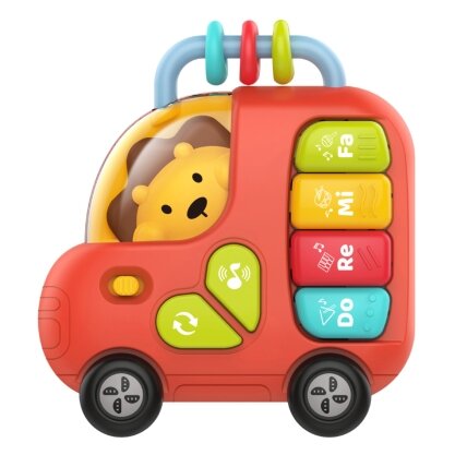 WOOPIE BABY Interaktyvus pianinas Autobusas Liūtas Muzikiniai vargonėliai Garsai Šviesos 18m 3