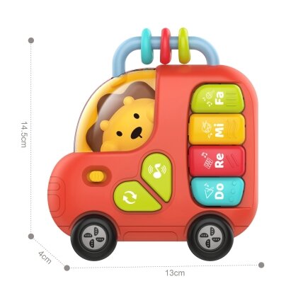 WOOPIE BABY Interaktyvus pianinas Autobusas Liūtas Muzikiniai vargonėliai Garsai Šviesos 18m 4