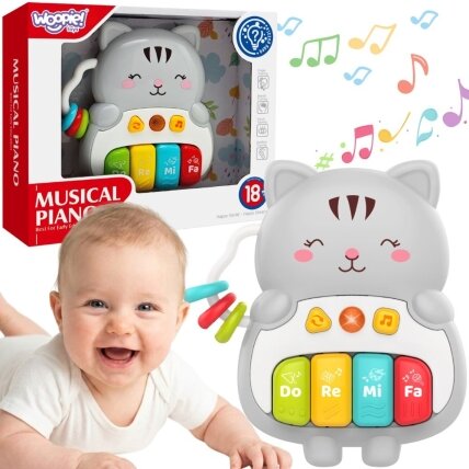 WOOPIE BABY Interaktyvus pianinas Kačiukas Muzikiniai vargonėliai Garsai Šviesa 18m+ WOOPIE BABY Interaktyvus pianinas Kačiukas Muzikiniai vargonėliai Garsai Šviesa 18m+