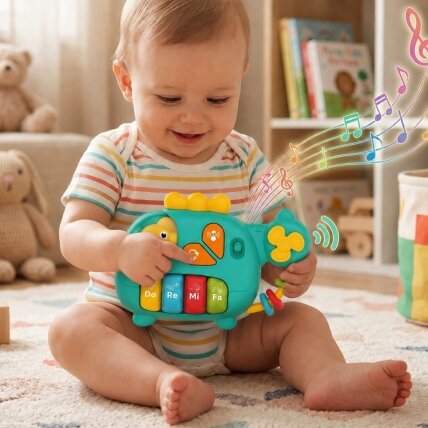 WOOPIE BABY Interaktyvus pianinas Sraigtasparnis Drambliukas Muzikiniai garsai 18m+ 1 WOOPIE BABY Interaktyvus pianinas Sraigtasparnis Drambliukas Muzikiniai garsai 18m+ 1