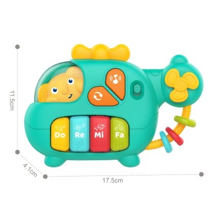 WOOPIE BABY Interaktyvus pianinas Sraigtasparnis Drambliukas Muzikiniai garsai 18m+ 2