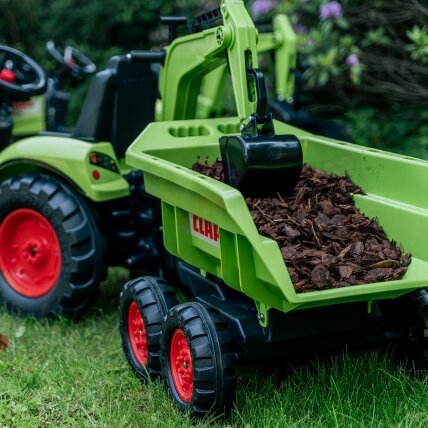 FALK pedalinis traktorius Claas Axos 330 su ekskavatorium ir priekaba 3–7 m. 3 FALK pedalinis traktorius Claas Axos 330 su ekskavatorium ir priekaba 3–7 m. 3