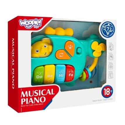 WOOPIE BABY Interaktyvus pianinas Sraigtasparnis Drambliukas Muzikiniai garsai 18m+ 3 WOOPIE BABY Interaktyvus pianinas Sraigtasparnis Drambliukas Muzikiniai garsai 18m+ 3
