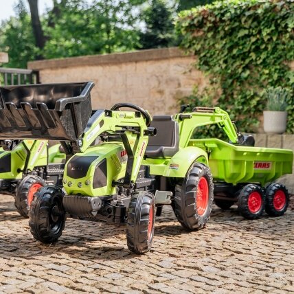 FALK pedalinis traktorius Claas Axos 330 su ekskavatorium ir priekaba 3–7 m. 7