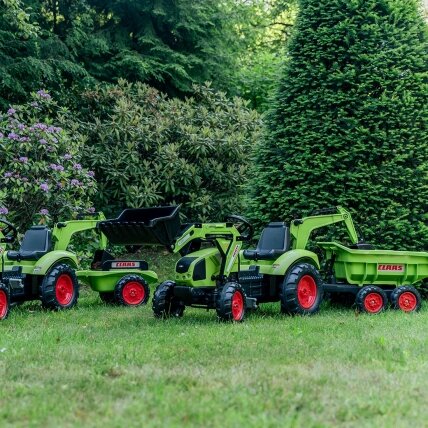FALK pedalinis traktorius Claas Axos 330 su ekskavatorium ir priekaba 3–7 m. 8 FALK pedalinis traktorius Claas Axos 330 su ekskavatorium ir priekaba 3–7 m. 8