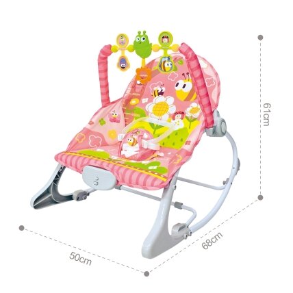 WOOPIE BABY Gultukas supynė su vibracija ir žaislų lanku rožinis 3 WOOPIE BABY Gultukas supynė su vibracija ir žaislų lanku rožinis 3