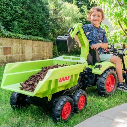 FALK pedalinis traktorius Claas Axos 330 su ekskavatorium ir priekaba 3–7 m. 12 FALK pedalinis traktorius Claas Axos 330 su ekskavatorium ir priekaba 3–7 m. 12