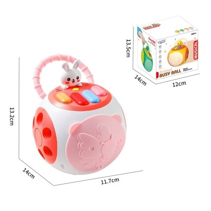 WOOPIE BABY edukacinis pianinas-triušiukas vaikams rožinis 6