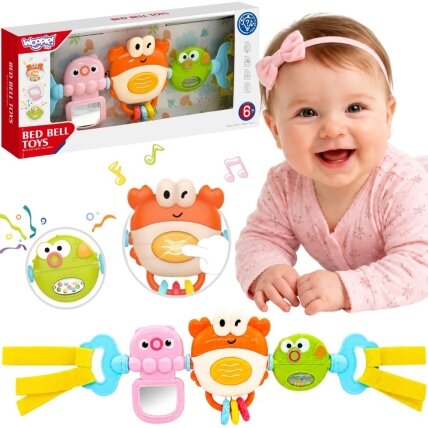 WOOPIE BABY Pakabinamas žaislas vežimėliui ir lovytei Sensorinis Grojantis krabas Veidrodėlis Žuvelė 6m WOOPIE BABY Pakabinamas žaislas vežimėliui ir lovytei Sensorinis Grojantis krabas Veidrodėlis Žuvelė 6m